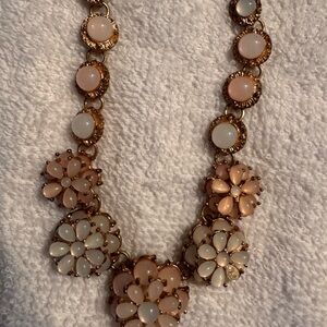 Floral Gold and Pink Necklace